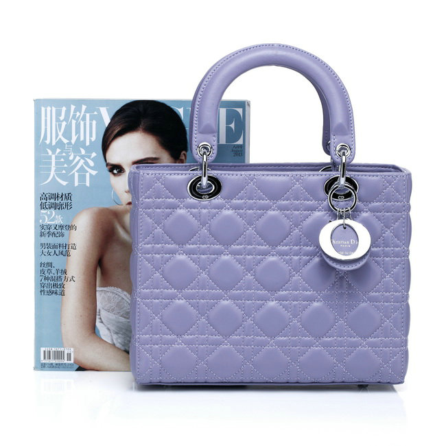 replica jumbo lady dior lambskin leather 6325 purple - Click Image to Close